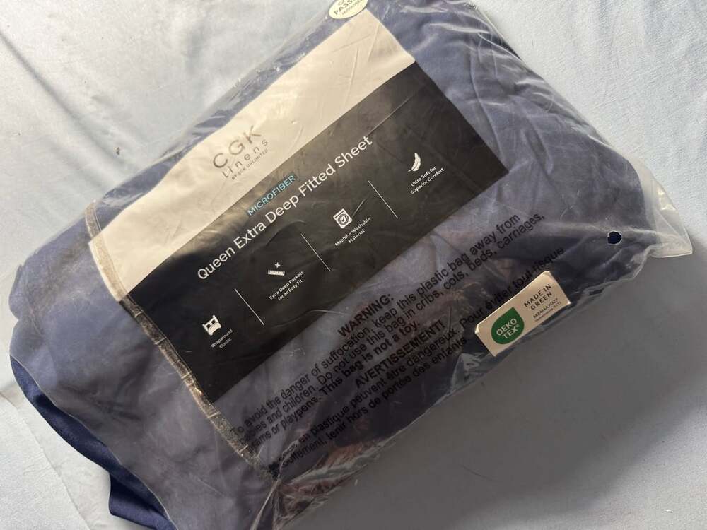 Cgk Linens Queen Extra Deep Fitted Sheet Navy Blue